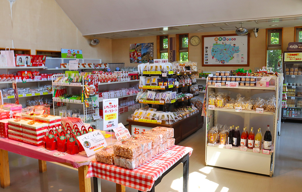 道の駅いちごの里よしみ,物産館,売店